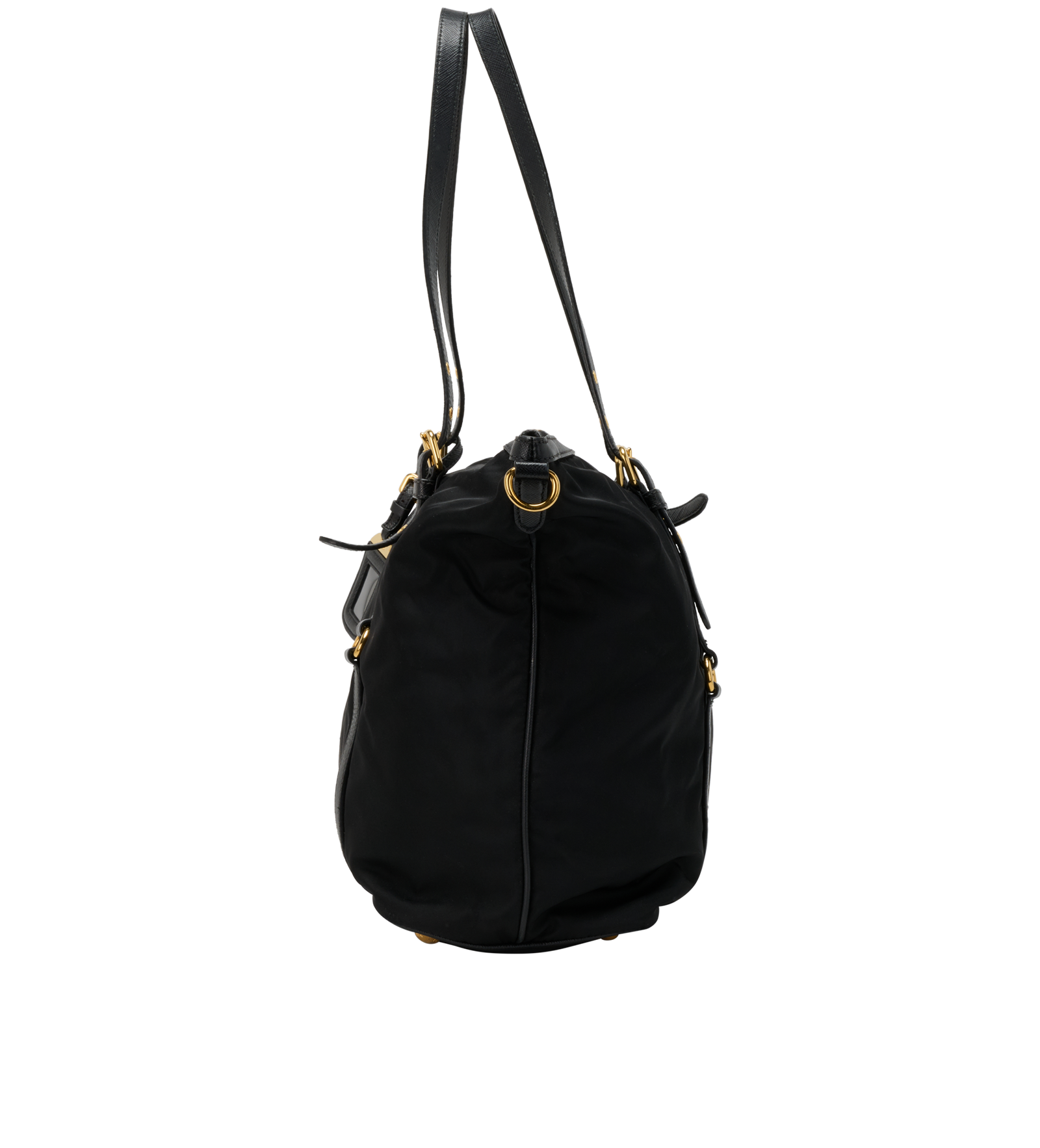 Tessuto Nylon Tote, &pound;495, Handbags, Black, Nylon, Bottom view